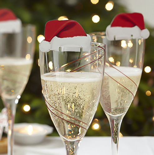 10 Pcs/Lot Chapeau de noel pour verre de Vin Champagne Boisson Tasse