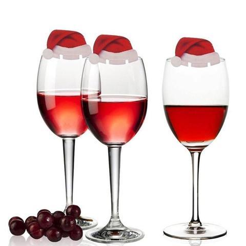 10 Pcs/Lot  Chapeau de noel pour verre de Vin Champagne Boisson Tasse