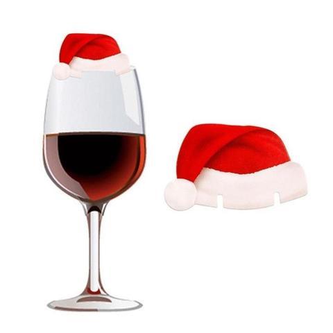 10 Pcs/Lot  Chapeau de noel pour verre de Vin Champagne Boisson Tasse