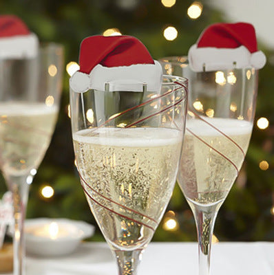 10 Pcs/Lot  Chapeau de noel pour verre de Vin Champagne Boisson Tasse
