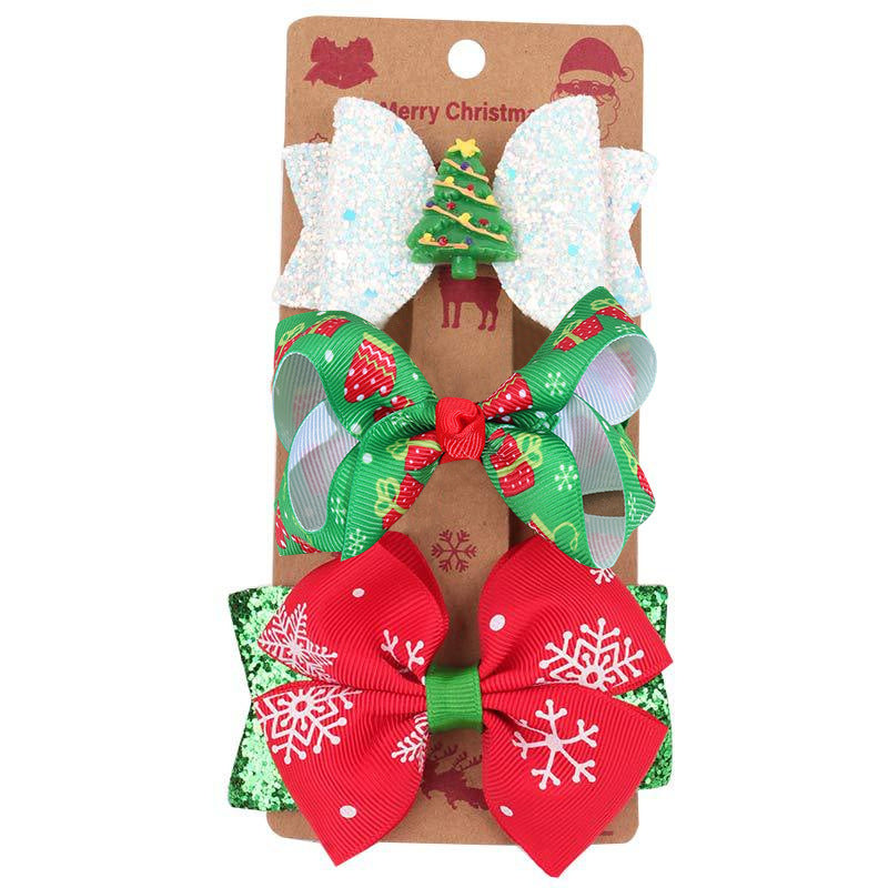 Barrettes de Noël pour enfants trois ensembles